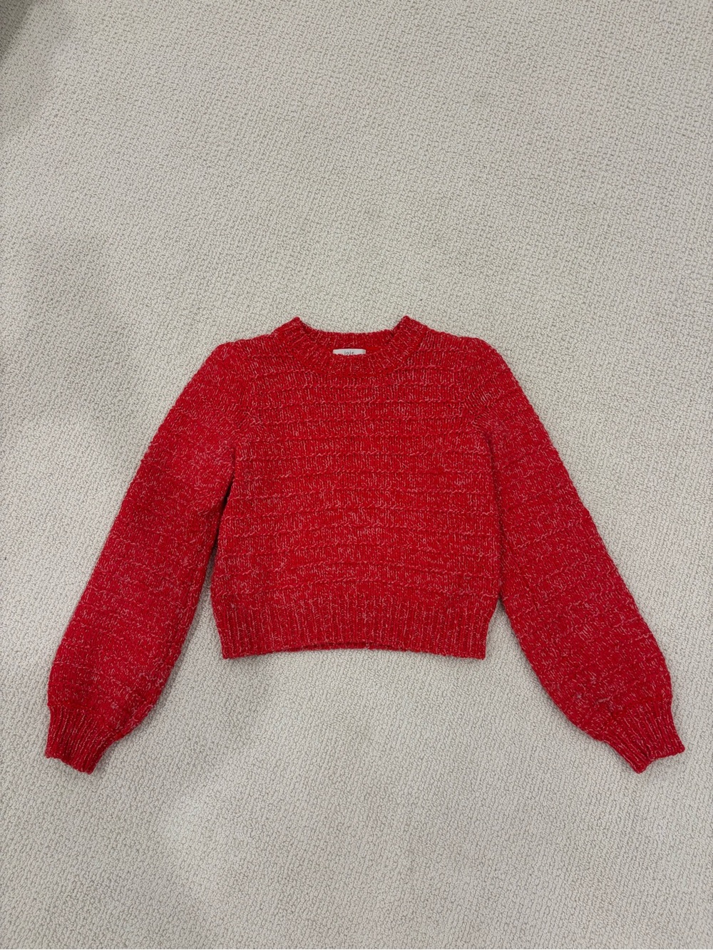 Joie Red Textured Crewneck Sweater